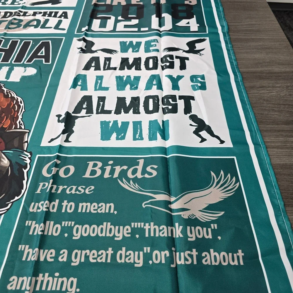 Philadelphia Eagles Fan Banner Large 71x71 Wall Flag Philly Gameday Decor